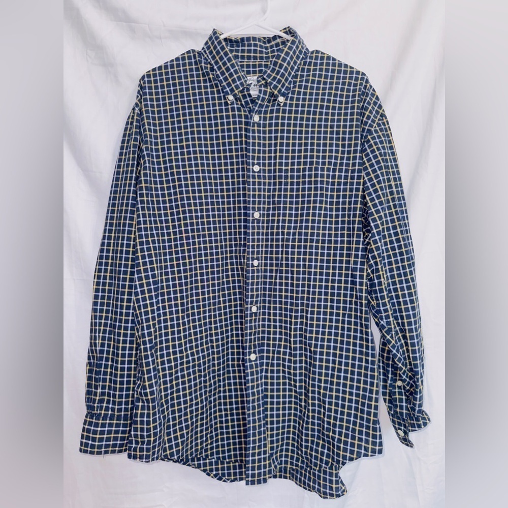 Men's Brooks Brothers Long Sleeve Multicolor Plaid Button Up Cotton Sport Shirt